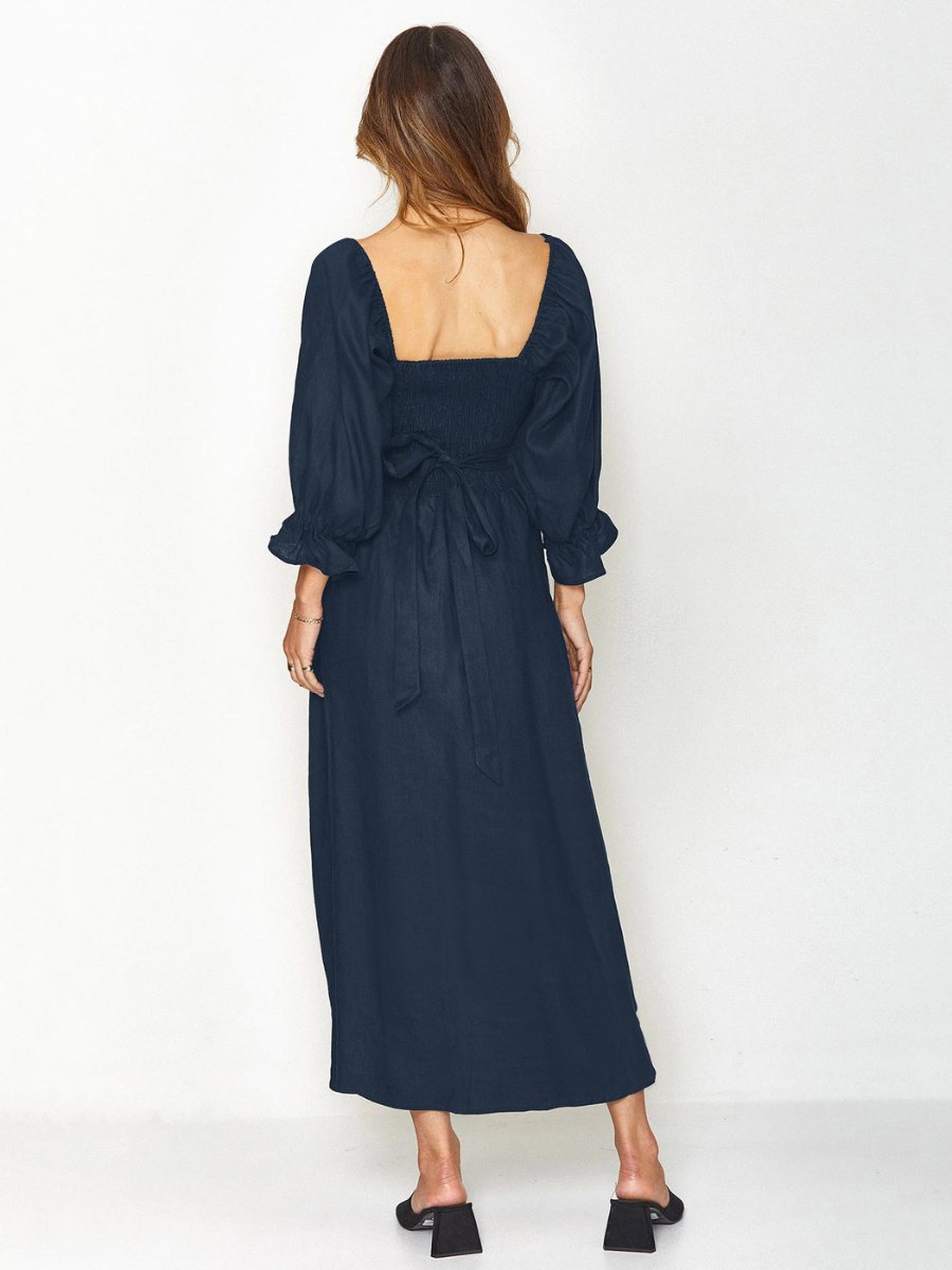 SUNSET SANDS TWO WAY WEARABLE MIDI DRESS - NAVY