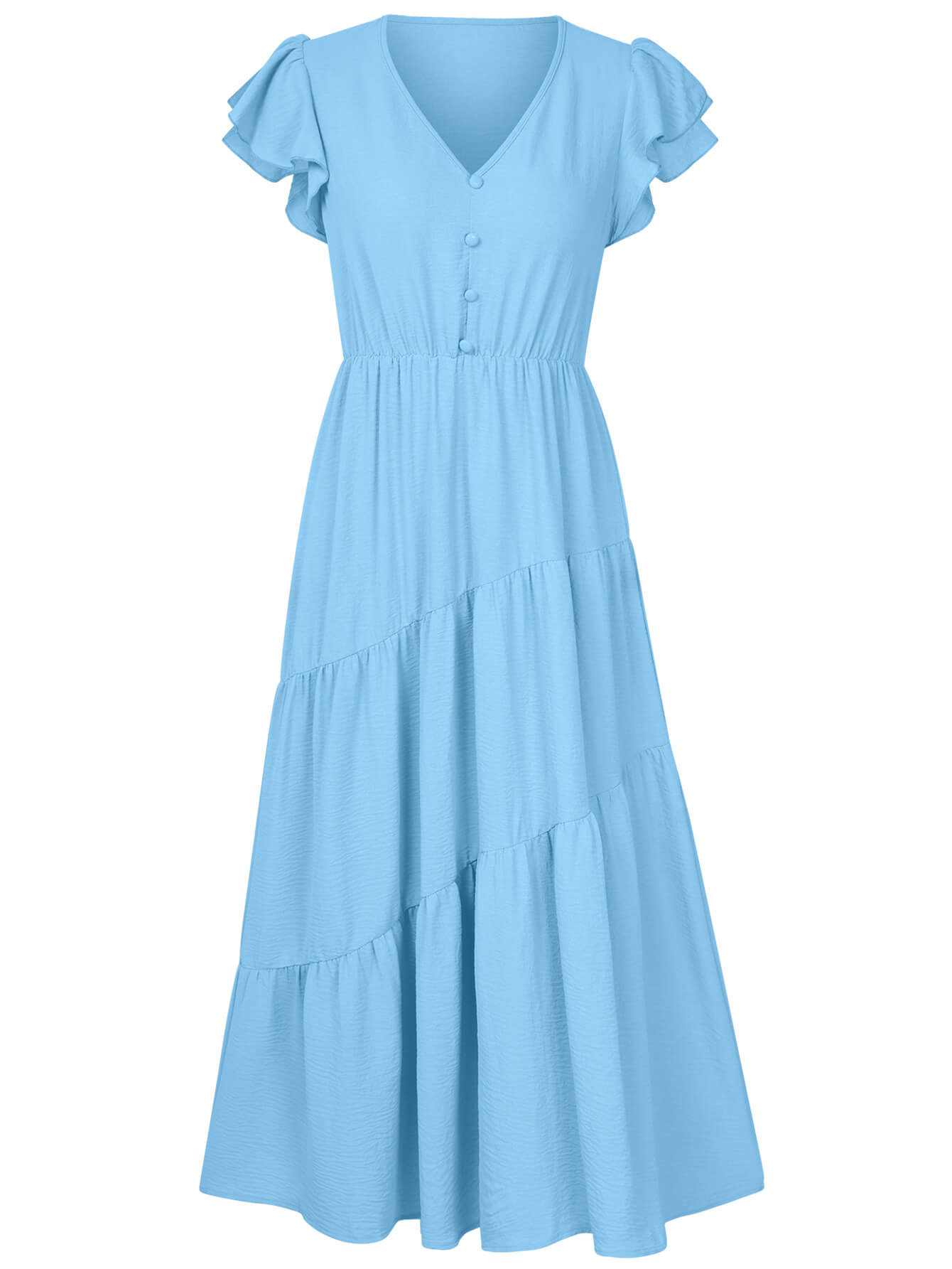 Joyful Tiered Maxi Dress - Blue