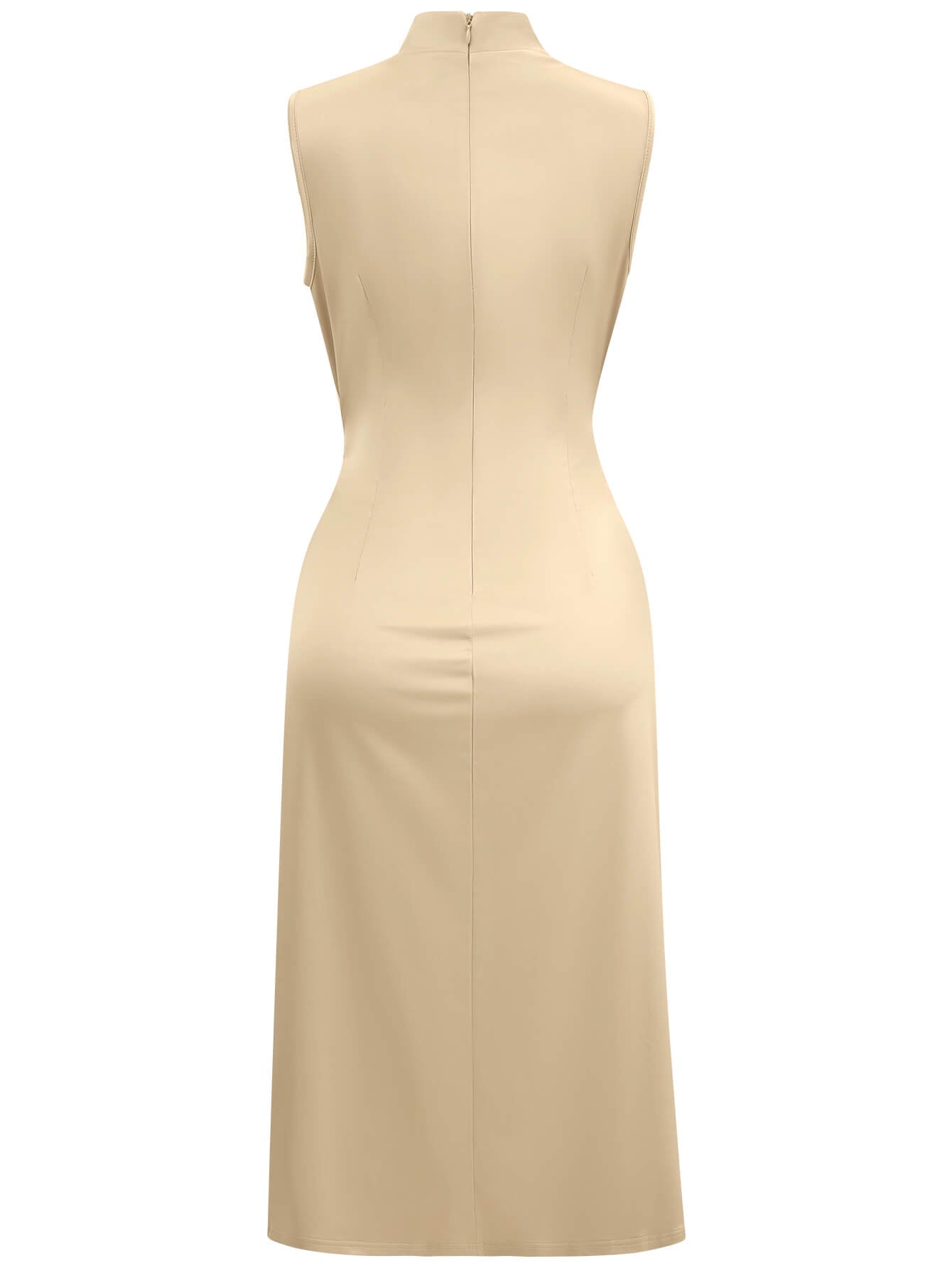 Dixon Slit Satin Midi Dress - Champagne